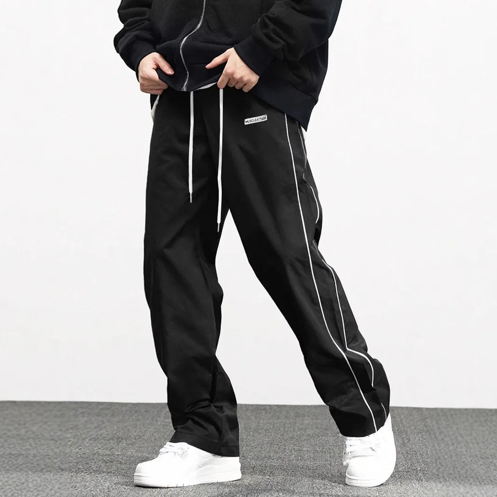 Men's Casual Sweatpants Solid Color Sports Pants Summer Autumn Lightweight Cargo Trousers High Street Loose Straight Trousers