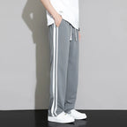 Summer New Men Sweatpants Joggers Straight Pants Neutral Breathable Loose Outdoor Quick Drying Fabric Striped Casual Trouser