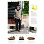 Maden Men's Vintage Suede Cowhide Penny Loafers Old Money Style Slip-On Shoes Brown Dress Casual Low Top Boots for Fall