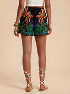 Women's Fashion Minimalist Shorts Tropical Vacation Elegant Casual Printed High Waist Shorts Spring Summer Beach Daily Pants