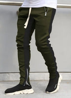 New Autumn Men's Sport Pants Casual Knitted Trousers With Zipper Pockets Solid Color Jogger pants Male pantalon chandal hombre