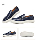 New Black Sneakers Men Vulcanize Shoes Yellow Crocodile Pattern Slip-On Size 38-46 Zapatos De Hombre Men Shoes