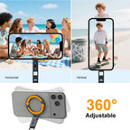 For MagSafe Phone Tripod Holder Mount Aluminum Magnetic Mount Adapter with 1/4” Screw Cold Shoe for iPhone 17 16 15 14 13