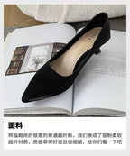 Beige Pointed Toe Kitten Heel Pumps Slip On Dress Shoes Comfortable Non Slip For Business Office Wedding Party Daily Wear  New