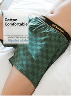 3PCS/Pack 95% Cotton Soft Plaid Alo Boxers Hombre Loose Breathable Hygroscopic Mens Shorts Sport High Elastic Waist Underwear