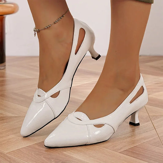 Patent Leather High Heels Pumps for Women 2025 Autumn Plus Size Pointed Toe Pumps Classics Thin Heeled Office Shoes Woman