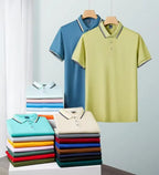 Light Luxury 202 Paul Men's Polo Shirt Short Sleeved T-shirt Casual Daily Lapel Sweatshirt Base
