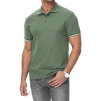 New Men's Short Sleeve Polo Shirt Summer Male Contrast Oversized T Shirt Breathable Shirts Lightweight Streetwear Gym Tops