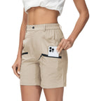 Women's Hiking Cargo Shorts Quick Dry Nylon Shorts Summer Travel Active Golf Shorts with 6 Pockets Water Resistant