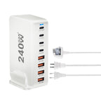 240W GaN desktop charger with 8 USB-C ports, supports PD 3.0 fast charging and is compact & portable
