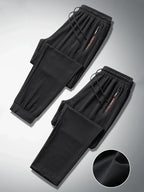 Men's Summer Ice Silk Jogger Sweatpants Zipper Pockets Breathable Running Gym Workout Athletic Mesh Pants Drawstring Design