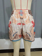 Women's Fashion Minimalist Shorts Tropical Vacation Elegant Casual Printed High Waist Shorts Spring Summer Beach Daily Pants