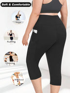 Women High Waist Plus Size 7/8 Yoga Leggings with Pockets Milk Silk Breathable Sport Women's pantss Base Leggings for Fitness