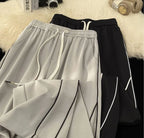 Men’s Lightweight Waffle Pants Summer Thin Joggers 2026 Drawstring Stripe Casual Sports Trousers for Daily Wear