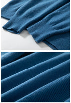 Autumn and winter new 100% pure wool men's semi-turtle neck loose knit solid color Joker casual knit bottoming shirt.