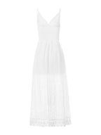 Summer Women Lace Playsuit Dress Sleeveless V Neck Hollow Out Irregular Midi Dress Sexy Elegant Casual Bohemian Dresses