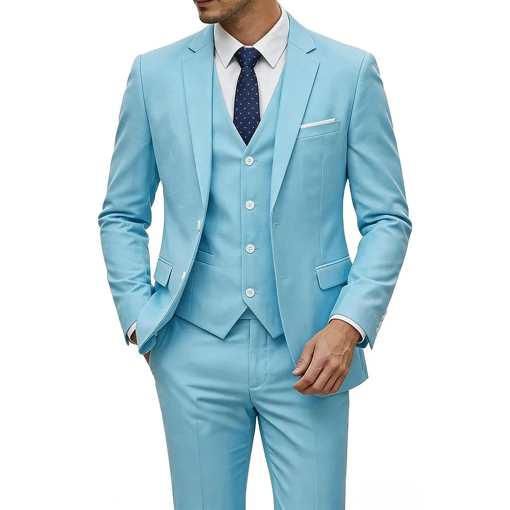 Men Suits For Wedding 3 Pieces 2 Set Elegant Slim Fit Jackets Pants Blazers Formal Outfit Fashion Business Classic 2026 Costume