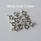 925 Sterling Silver Spring Ring Clasp with Open Jump Ring, 5-8mm Spring Ring Clasps with Open Ring For Jewelry Making Findings