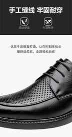 2026 Summer Hollow Out Breathable Deodorant Genuine Leather Business Dress Shoes British Style High-end Formal Shoes Hot Sale