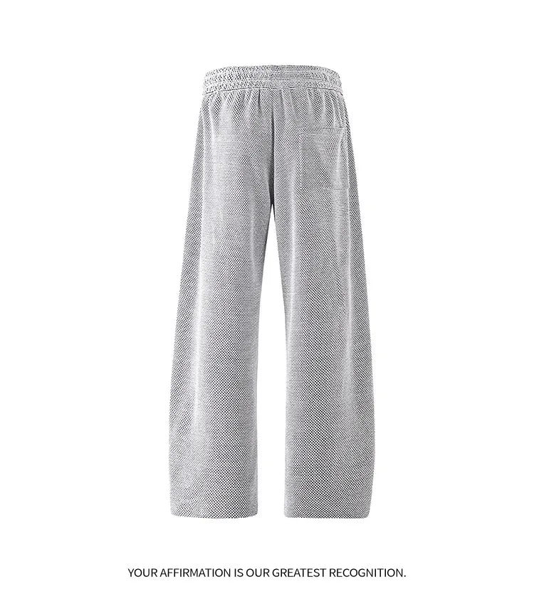 Men's Mesh Jogger Pants Wide Leg Drawstring Elastic Waist Baggy Curved Sweatpants Athletic  Relaxed Fit Casual Lantern Pants