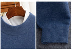 New Fashion Men's 100% Wool Pullover Half-high Collar Sweater Autumn Winter Warm Solid Color Knit Sweater Business Casual Top