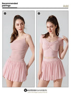 Fashion Mesh Pleated Sports Skirt Anti-Peek Short Skirt Running Fitness Badminton Tennis Skirt Sexy Clothes For Women