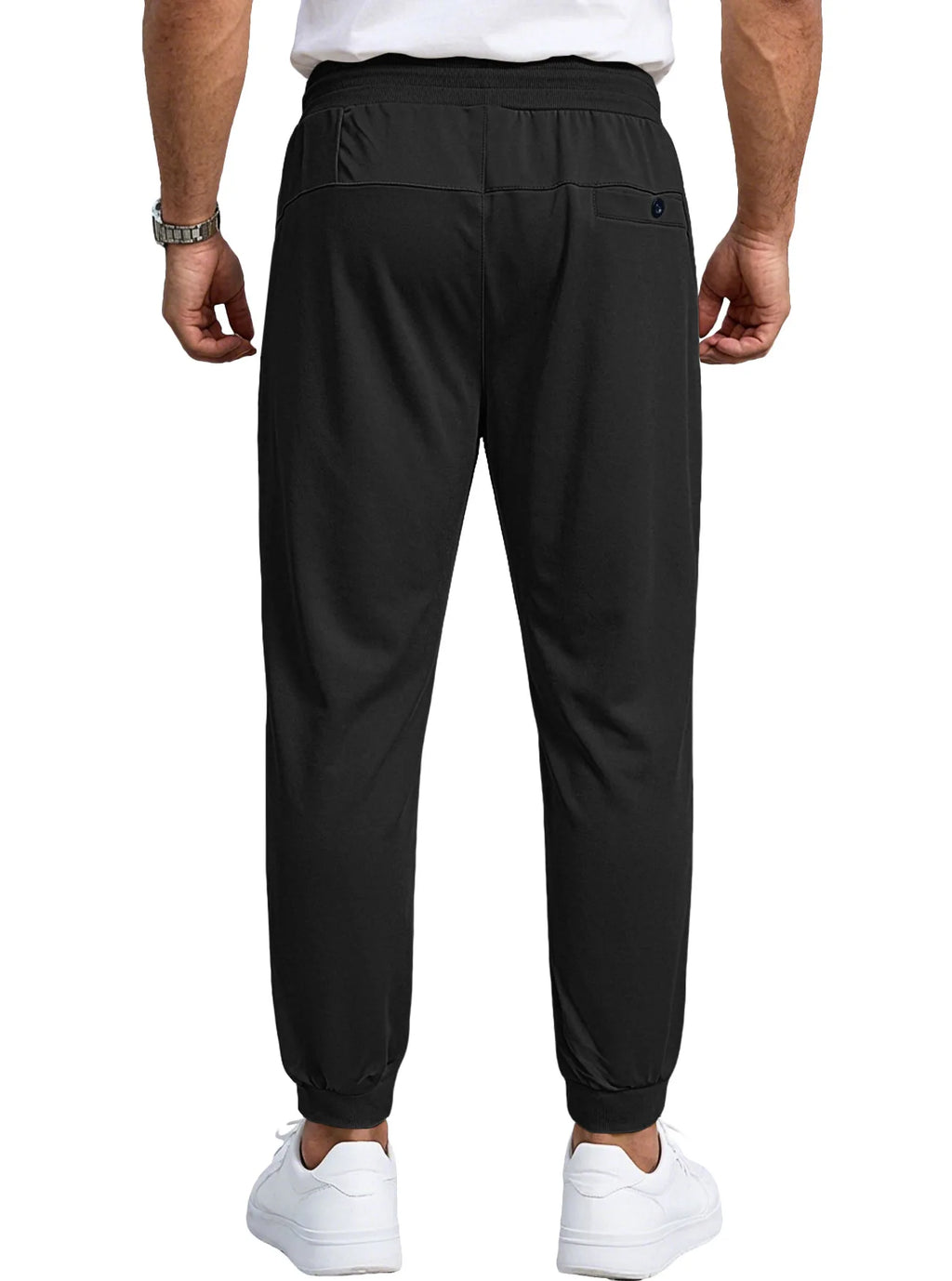 Spring/Autumn High-Quality Men's Sport Pants with Drawstring Cuffs and Zippered Pockets - Solid Color Elasticated Casual Pants