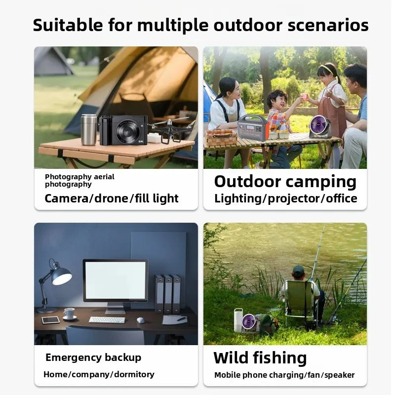 High-Capacity 400W Portable Power Station 192Wh LiFePO4 Battery AC 220V Solar Generator Fast Charge Power Bank for Camping