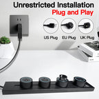 Wall Mounted Power Track Socket US EU UK Plug Adapter 40/50cm Office Electrical Outlet Wall socket USB Type C Grey Black