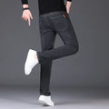 2026 Summer Thin Men's Elastic Cotton Jeans Fashion Blue Comfortable Business Straight Casual Pants Brand Male Clothes Trousers