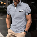 Men's Short Sleeve Polo Shirt Contrast Collar Cuff Design Casual Business Golf T Shirt For Man men's Polo Shirts Mens Clothing