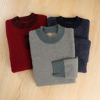 100% pure cashmere men's high-end brand semi-high neck thickened business casual autumn and winter mid-high neck base sweater