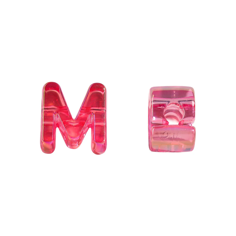 5pcs/lot Multicolour Random Letter Beads Acrylic Transparent Alphabet Bead For Jewelry Making DIY Necklace Keychain Accessories