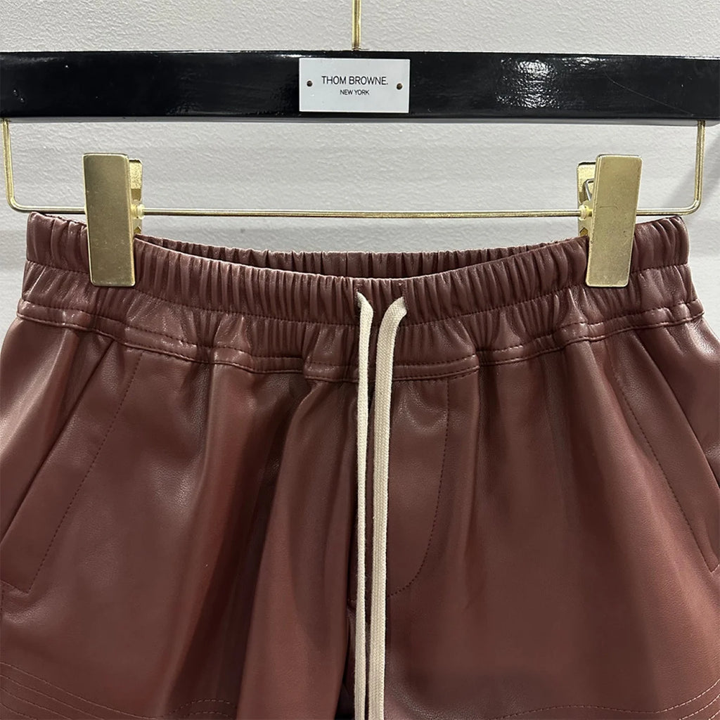 Owen Seak Women‘s Casual Short Mini Slim Fit PU Leather Summer Gothic Women High Street Outdoor Wear Trumpet Mermaid Black Short