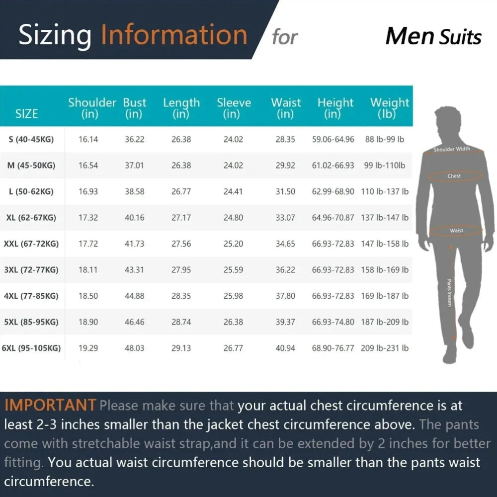 Men Suits For Wedding 3 Pieces 2 Set Elegant Slim Fit Jackets Pants Blazers Formal Outfit Fashion Business Classic 2026 Costume
