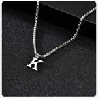 Vnox Simple A-Z Letter Necklace for Men, Waterproof Stainless Steel 26 Letters Pendant Necklace，Men’s Minimal Initial Necklace