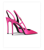 Rose red satin back tripe buckle sandals for women's new style slim heel and sexy European and American style single shoes
