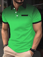 Summer men's Lapel short-sleeved T-shirt, Contrasting Polka Dot Shirt Polo Sport Golf Business Thin Polo