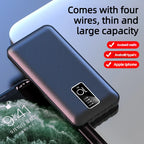 20000mAh Portable Charger Power Bank with Built in Cable Mobile External Battery for iPhone 15 13 Samsung S22 Xiaomi 14 10000mAh