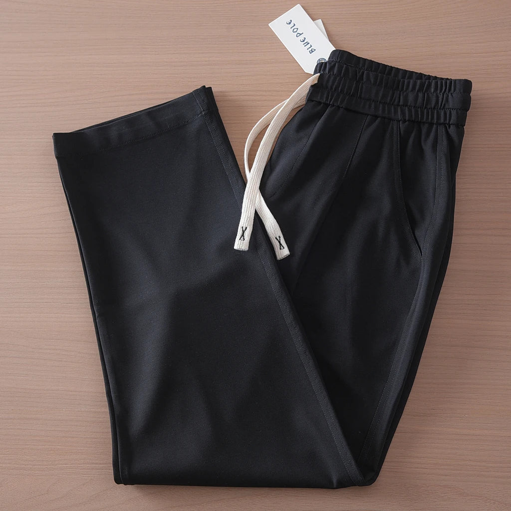 2025 Summer New Style Lightweight Breathable Smooth and Loose Straight Sweatpants Draped and Elastic Home Men's Casual Pants