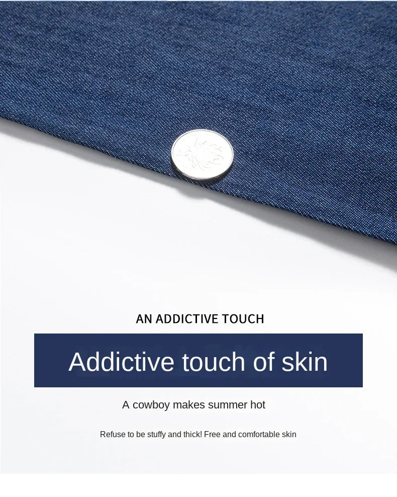 2026 Stretch Men's Fitted Straight Jeans Korean Youthful Vitality Spring Summer Thin Breathable Cotton  Lightweight Trousers