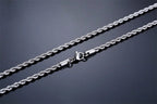 Casual Punk Rope Long Chain Necklace for Men Women,Silver Gold Color Stainless Steel Twisted Chain Collars,Hiphop Jewelry Gift