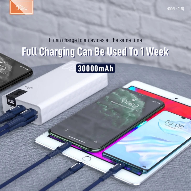 Power Bank 30000mAh PD 20W Fast Charging Portable Powerbank USB PoverBank External Battery Charger For VIVO Xiaomi Huawei Oppo