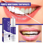 Purple whitening toothpaste, deep cleaning, stain removal, fresh breathing, daily household essential oral care, 30ml