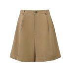 Amii Women's Shorts 2026 Summer New Rolled Casual Cotton Pants Cuffed Hem Solid Color Versatile Basic Woman Clothes 12622140
