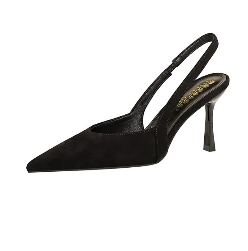 Fashionable Banquet Empty High Heel Shoes For Women's Shoes Thin Heel Pointed Toe Hollow Single Shoes For Women's Shallow Mouth
