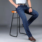 JEEP SPIRIT spring summer men's straight jeans casual loose mid-waist trousers all-match fashion business elastic denim pants