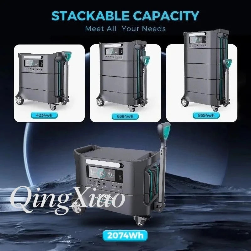 Portable Power Station With Lifepo4 Battery Large Capacity Solar Generator For Home Backup Outdoor Camping And Emergency Use