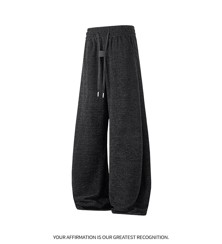 Men's Mesh Jogger Pants Wide Leg Drawstring Elastic Waist Baggy Curved Sweatpants Athletic  Relaxed Fit Casual Lantern Pants
