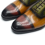Luxury Italian Men's Wedding Dress Shoes Genuine Leather Cap Toe Lace-up Oxfords Lace-up Brogue Black Business Formal Shoes Man